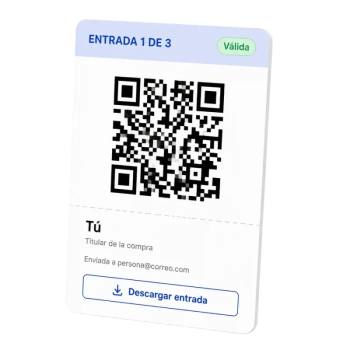 Mockup de entrada digital válida para el evento